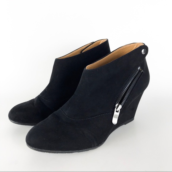 Chinese Laundry Shoes - Chinese Laundry Black Suede Wedge Booties
